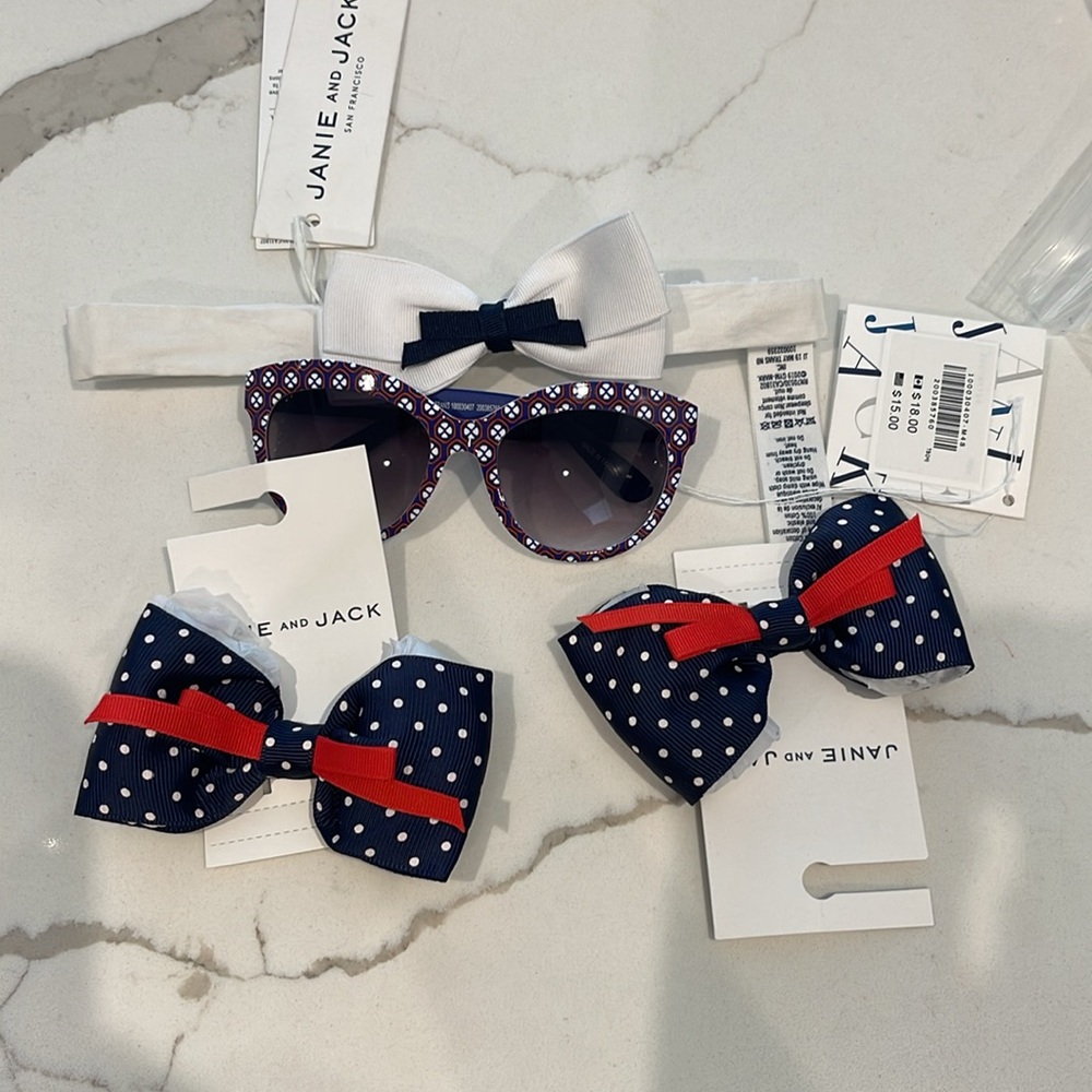 Janie and jack glasses 0-24m and hair clip